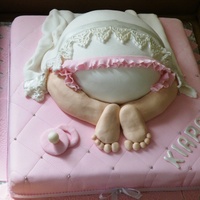 Christening Bum Cake When my client saw my bumcake, she just had to have it. So for a Christening, I added lacy details and frills on the pants iso nappy. She...