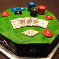 Poker Cake This looked better before I hit the edge on the fridge!