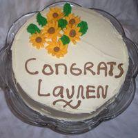 Butter Layer Cake With Sweet Lime Curd. I found this cake recipe in The cake mix doctor. I followed the recipe and added royal icing brown eyed susans. Great tasting cake.