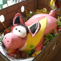 Hog Wild!! Hog cake for the scout cubs camp to feed 200...took two persons to carry him in his crate!