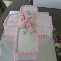 Communion Cake For a girl....she wanted all pink decorations