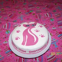 Pink Kitty Cake For my daughter's 7th birthday. Got the idea from another cake central cake... though I can't remember whose. Thanks for sharing...
