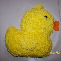 Duck Cake - 1St Birthday For my youngest daughter's 1st birthday. This is 1/2 of the duck pan with a 1/2 sports ball head. I cut off the head of the duck pan...