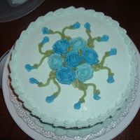 Blue Roses And Rose Buds Did this cake for my Admin's Birthday