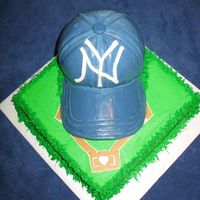 Baseball Cap This cake was made for an end of season party.