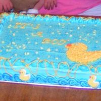 Sister's Baby Shower Cake I made this really quick when I found out there was no cake! Butter cream with candy accents.