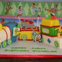 Circus Train For my son's best freind's first birthday. All the animals are gumpaste.