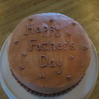 Father's Day Cake Buttermilk cake with extra special chocolate buttercream icing. This is only my 2nd to ever do. It was fun and my hubby liked it!