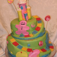 Madison's 3Rd Birthday Thanks to Sumthin Sweet for inspiration on this one! For my grandbabies 3rd birthday with Candyland theme. Top was chocolate with gummi...