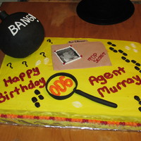 Tristian's Cake 6th birthday cake for grand son - he loved it but freaked out with the sparkler in the bomb - thought his cake was really going to blow up...