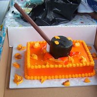 Bash The Cake Butter w/ bc icing. Hammer is 2 4" rounds. Ran out of time to support the handle.