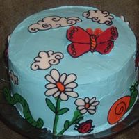 Whimsical Bakeshouse Practice Cake Tried the chocolate transfer technique from TWB. Took a couple of tries, but turned out very cute in the end. Also used their house bc...