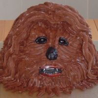 Chewbacca This severred head is not my most favorite cake that I have done, but my family loves it so I'm posting it. Pretty weird, huh!