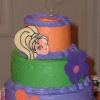 Polly Pocket Polly Pocket birthday cake. Made Polly's head and flowers with chocolate transfer method. Actually looked better in person than in the...