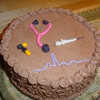 Medical doctor leaving cake