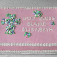 Blaire's Baptism I made this cake for a friend's daughter's baptism. It is a cream cheese pound with buttercream icing and royal icing flowers.