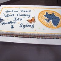 Twins Baby Shower Mother wanted a Dr. Seuss design so this is what I came up with last minute. Two 16" different flavor cakes. I dont make cakes for a...