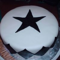 Black And White Fondant Cake my first try with marshmallow fondant.