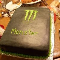 The Stuff I Need To Function i live off of monster so i thought it would be cool to make a cake that looked like a can of monster