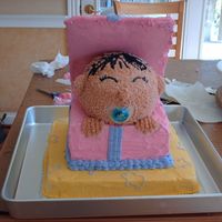 Surprise baby jumping out of a present and yes i know the front ribbon isn't straight