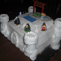 Snow Castle Club Penguing My son asked for a castle/Club Penguin cake for his birthday. So, this is what I came up with! A snow castle with piles of snowballs and...