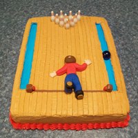 Bowling Birthday Cake This is for my son's 29th birthday. We are going bowling and I tought this would be fun. That is him flying down th alley. Cake is a...
