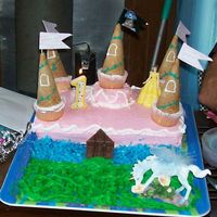 Becca's Castle Cake This is my daughters first birthday cake. It was also the very first cake that I have made... It turned out ok