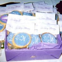 Commemorative Cookies I made these for my cousin. His wife passed away after battling breast cancer. He cried when he saw them! It touched my heart. On the back...