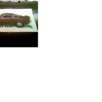 72 Vega groom wanted his car on a dark choc mousse cake, so i hand painted and airbrushed on fondant