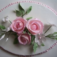 My First Flowers Made Without Help This is the closeup of the flower plaque on the 65th birthday cake. Critical appreciation please!