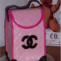 Chanel Purse Dummy cake with royal icing and MMF. I know this is not a designer looking purse, but I thought that the Chanel logo would look pretty on...