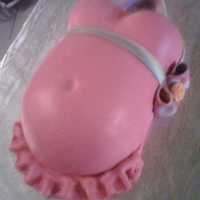 Belly Cake Cake was done for a good friend. This time I tried for a tie dye effect with the bow and sash with some left over MMF.