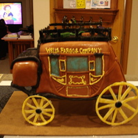 Stagecoach Cake this was a tough one and didn't turn out like i had thought it would, but I gave it my all. It was for a Wells Fargo Bank opening