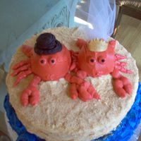 Crab Couple This cake was made for a bride and groom getting married in Maryland (land ofthe crabs). It was for their rehersal dinner. I used crushed...