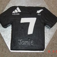Jamie's All Blacks Rugby Shirt Made for my rugby-mad nephew. Any fan of rugby will know this teams shirt. The New Zealand All Blacks. Great fun - not - getting the black...