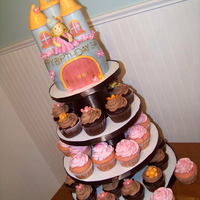 Princess Birthday A princess themed cupcake tower for my daughter's 4th birthday.