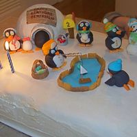 Penguin Birthday Birthday cake for my 2 year old son. All decorations are made of fondant.