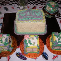 Birthday Bash Smash cakes for 3 boys turning one and a 50 year old aunt.