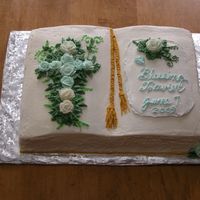 Baptism White cake with lemon filling.