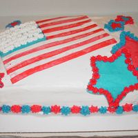 4Th Of July, 2005 Butter cake with buttercream icing and red and blue mm fondant. This is first time I have EVER entered a cake contest. I have never taken...