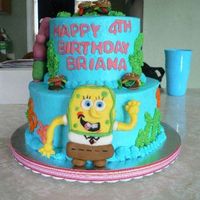 Sponge Bob And Patrick Fun Sponge Bob cake buttercream with fondant sponge bob and patrick.