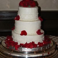 Wedding With Roses All buttercream. real roses and petals