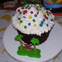 Giant Cupcake I made this cupcake for my nephews birthday party. I used the Wilton Giant Cupcake pan.