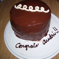 Giant Hostess Cupcake I made this cake for my little sister's high school graduation. It is a giant Hostess Cupcake with vanilla cream filling.