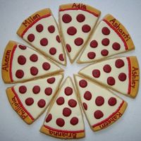 Pizza Slice Cookies These aren't the best looking cookies but I love how my employee had the idea of taking the picture like this!