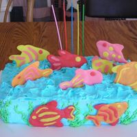 Starburst Fishies My niece saw a picture of a cake in a magazine and decided months before her birthday that it was what she wanted. The fish are Starburst...
