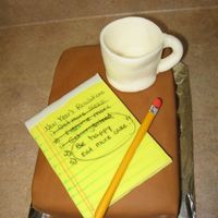 Funny New Year's Resolutions Cake My teenager thought of the idea of a "morning after" resolutions cake. The cake is a champagne cake with strawberry BC filling....
