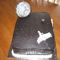 Star Wars Literally threw this last one together for the school cakewalk. I had fondant "Deathstar," and ships left from one day I was just...