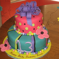 Wacky-Tacky Sweet 13 The teenager-to-be wanted a wacky tacky cake with these colors. She also wanted it topsey-turvey, but that one was an "epic failure&...