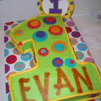 First Birthday first birthday cake made to match papergoods.